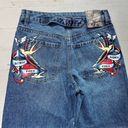 Ed Hardy NWT  Retro Med Jeans Women's Size 26 Loose Fit Wide Leg Born Free Photo 2