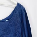 Hill House NWT  Mila Dress One Shoulder Navy Linen Blue Eyelet Sz S Photo 5