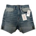 Good American  The Cut Offs  stretch denim shorts 00/24 Photo 0