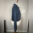 CAbi  denim Dakota jean jacket with removable ivory lace, large Photo 7