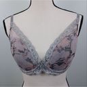 Natori 🍎5/25  Bra Full Coverage Gray Floral Lace Underwired Size 32DDD Size 32F Photo 0