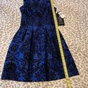 Gabby Skye  NWT Fit & Flare Dress Women Size 6  Royal Blue & Black Velvet… Photo 10