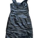 White House | Black Market NWT  Womens Black Satin Tiered Cocktail Dress Size 8 Photo 0