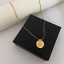 Layered Hoop & Coin Necklace Gold Photo 5