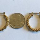 Twisted Vintage  Rope Gold Tone Hoop Pierced Earrings Photo 1