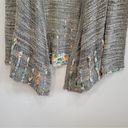 BKE  Wool Blend Open Front Ribbon Flyaway Waterfall Cardigan Sweater Size Small Photo 4