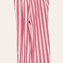 Gibson  Striped Culottes Pants Red White Lightweight Summer Tie Belt Pants Medium Photo 3