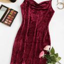 Zaful Cowl Front Velvet Mini Dress - Red Wine Photo 0