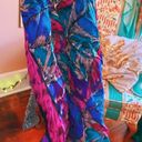 Oscar de la Renta Vintage Silk  Eclectic Purple + Turquoise Leaf Scarf 🌿 Photo 2