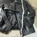 Valerie Stevens  Petites New Zealand Lambskin Leather Womens Jacket with Belt Tie Photo 2