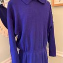 St. John  Evening for Saks Fifth Ave NYC Vintage 80s Blue Knit Dress Runway USA 12 Photo 0