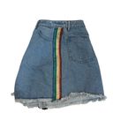 Sans Souci  Denim Skirt Mini skirt rainbow stripe on side 90s vibes Photo 2