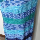 Kathie Lee Collection blue multi pattern midi tank dress size 10 Photo 8