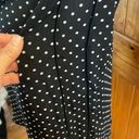 Who What Wear  Black White Polkadot Long Sleeve Top neck tie Bow Medium Button Up Photo 3