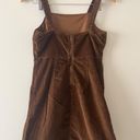 American Eagle  Brown Corduroy Overalls Babydoll Mini Dress Size XS Photo 4