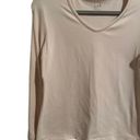 J.Jill  Women’s Medium Petite Light Pink Long Sleeve V-Neck Tee Photo 2