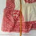 Trina Turk  Shangri-La Sequin Swim Cover-Up Size S? Red White Tribal V Neck Flowy Photo 6