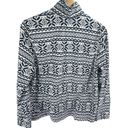 Lands'End  fair isle Sweatshirt Fleece Pullover Snowflakes Blue White Medium 10 1 Photo 1