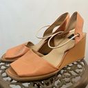 DKNY Vintage 90s Italian Tan Wedge Heels 9.5 Photo 5