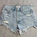 AGOLDE  Shorts Womens 24 Blue Parker Cut Off Denim Raw Trim Distressed Photo 0