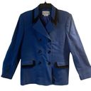 Oleg Cassini NEW Women’s  Blue Black Trim Button Up Jacket Size 14 Photo 0
