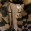 bibi Fur Checkered Coat  Photo 3