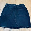 Volcom Women's High Waisted Raw Hem Black Denim Mini Skirt Size S Photo 8