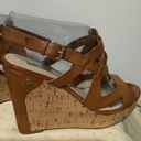 Guess Cork Wedge Sandals (10M) - Tan Photo 9