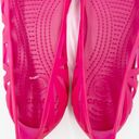 Crocs  Women's Adrina III Peep Toe Flats Slip Ons Bright Pink Jelly Shoes Size 8 Photo 5