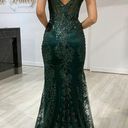 Jovani Emerald Green Sequin Corset Mermaid Prom Dress Photo 3