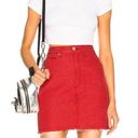 Rag and Bone  Moss Red Denim Mini Skirt Size S Photo 0