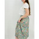 vtg robin egg blue french countryside button down midi skirt floral size s Photo 2