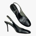 Jil Sander  Womens Black Leather Round Toe Slingback Stiletto Heel Size EU 38 Photo 0