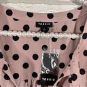 Torrid  NWT Georgette Bow Tie Blouse in Pink Dot Size 6 Photo 8