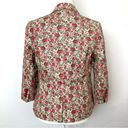 Talbots  Floral Pink Green Jacket Blazer Watercolor Rose 3/4 Sleeves Size 10 Photo 1