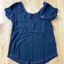 Gilly Hicks  Blue Short Sleeve T shirt with Scoop Back Photo 0