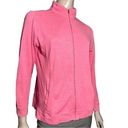 Peter Millar  Womens Size L Pink Red Cotton Blend Full Zip Side Pocket Sweatshirt Photo 1