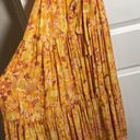 Petal and Pup  Orange Yellow Floral Flowy Bohemian Sunset Maxi Dress XS Photo 8