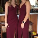 David's Bridal Maroon Prom Dress Photo 3