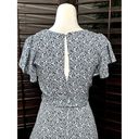 The Row  A Women's Blue Floral Faux Wrap Tie Waist Short Sleeve Dress S NWOT Photo 5