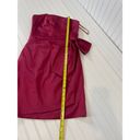 White House | Black Market  Burgundy Satin Bow Side Mini Strapless Dress Size 4 Photo 7