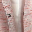 Anne Klein  Women’s Tweed Knit Pink White Career Office Hook-Closure Blazer Photo 4