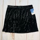 Abound  Velvet Pull-on Mini Skirt with Slit Black Velour NEW Size S Photo 0