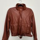 Abercrombie & Fitch Abercrombie Brown Leather Bomber Jacket | Size M Photo 2