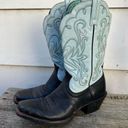 Ariat  Black Blue Snipped Square Toe Saddle Vamp Cowgirl Western Boots 6.5B Photo 2