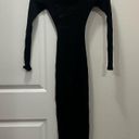 Naked Wardrobe  Black Snatched Ribbed Crewneck Long Sleeve Dress Size XS $68 Photo 1