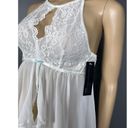 Apt. 9  Intimates Size Medium Chemise Babydoll White Bridal High Neck Lingerie Photo 6