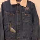 LUNIK Embroidered  detail sherpa lining denim jackets  Photo 0