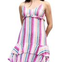 Rails  Martina Avila Rainbow Striped Coastal Beach Linen Mini Sun Dress XS Photo 0