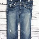 7 For All Mankind 7FAM Dojo Crop Distressed Denim Jeans Photo 2